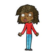 cartoon girl shrugging shoulders N20