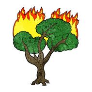 cartoon burning tree N30