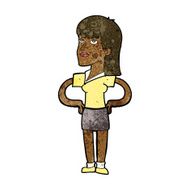 cartoon woman with hands on hips N146