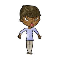 cartoon woman shrugging shoulders N320