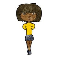 cartoon shy woman N32