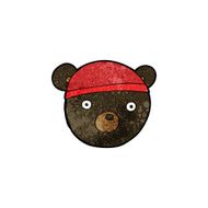 cartoon black bear cub wearing hat N3