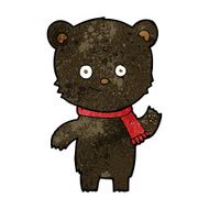 cartoon black bear waving N6