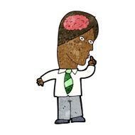 cartoon businessman with huge brain N6