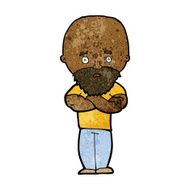 cartoon shocked bald man with beard N7