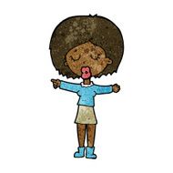 cartoon pointing woman N19
