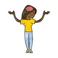 cartoon intelligent woman N13