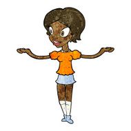 cartoon woman with arms spread wide N7