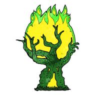 cartoon spooky old tree N14