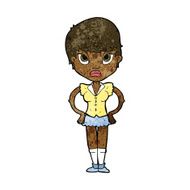 cartoon annoyed girl N17