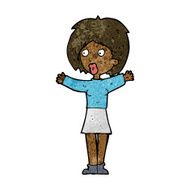 cartoon worried woman N55