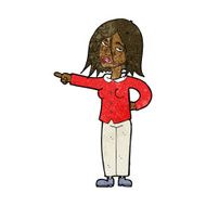 cartoon woman pointing N145