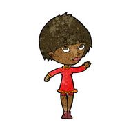 Cartoon Woman Waving N225