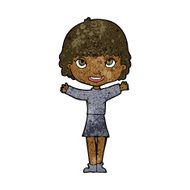 Cartoon Woman Waving N226