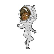 cartoon woman wearing space helmet N13