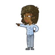 cartoon woman pointing N146
