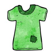 cartoon patched old tee shirt N7