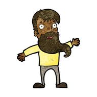 cartoon man with beard waving N7