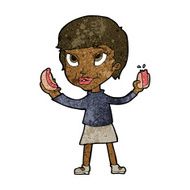cartoon woman eating hotdogs N5