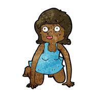 cartoon woman on all fours N14