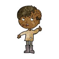cartoon boy with growth on head N26