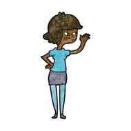 cartoon friendly girl waving N7