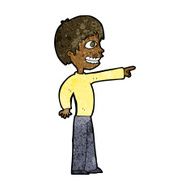 cartoon grinning boy pointing N7