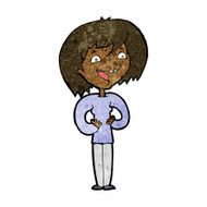 cartoon excited woman N93