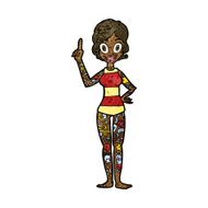 cartoon woman covered in tattoos N7