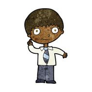 cartoon school boy with idea N24