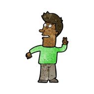 cartoon man making peace sign N7