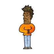 cartoon nervous man N108