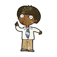 cartoon school boy with question N15