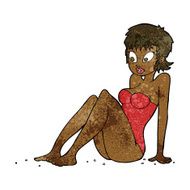 cartoon woman in swimsuit N6