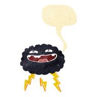 happy cartoon cloud with speech bubble N20