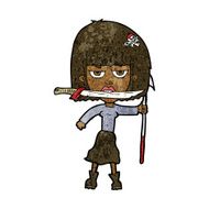 cartoon woman with knife and harpoon N7