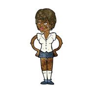 cartoon tough woman with hands on hips N7