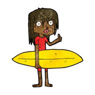 Cartoon Surfer Girl N16