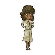 cartoon woman in trench coat N18