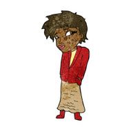 cartoon woman with hands in pockets N7