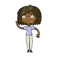 Cartoon Woman Waving N227