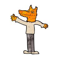 cartoon waving fox N6
