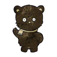 cute cartoon black bear waving N3
