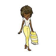 cartoon woman going to bed N6
