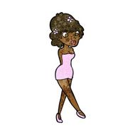 cartoon woman posing in dress N25
