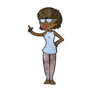 cartoon woman wearing spectacles N31