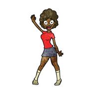 cartoon woman dancing N21