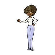 Cartoon Woman Waving N228