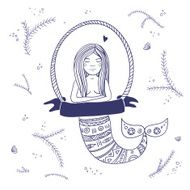 Mermaid with ribbon