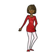 cartoon woman in dress N28